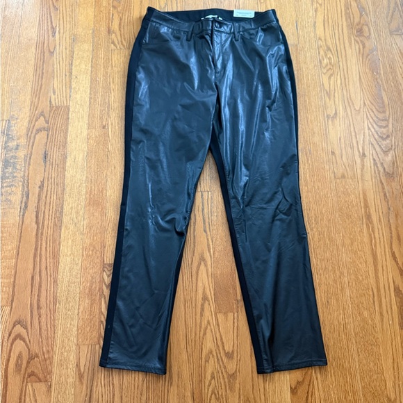 Chico's Pants - Chico's 5 pocket pointe faux leather front pant, fashion black